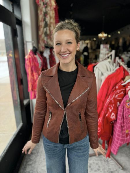 Charlie B Cinnamon Moto Jacket with Zipper