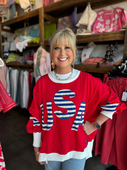 RED HOT AMERICAN NIGHTS Kaw Kaw Baby Patchwork Top With Slit
