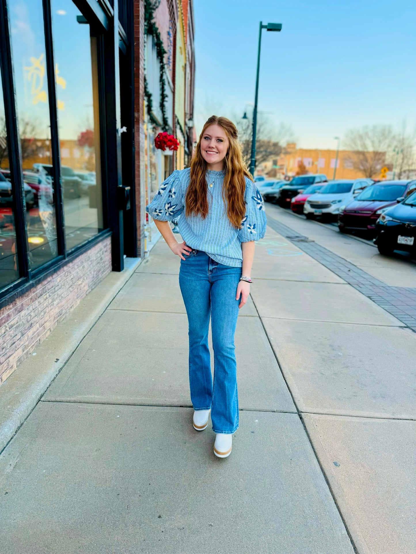 Ivy Jane seersucker floral top