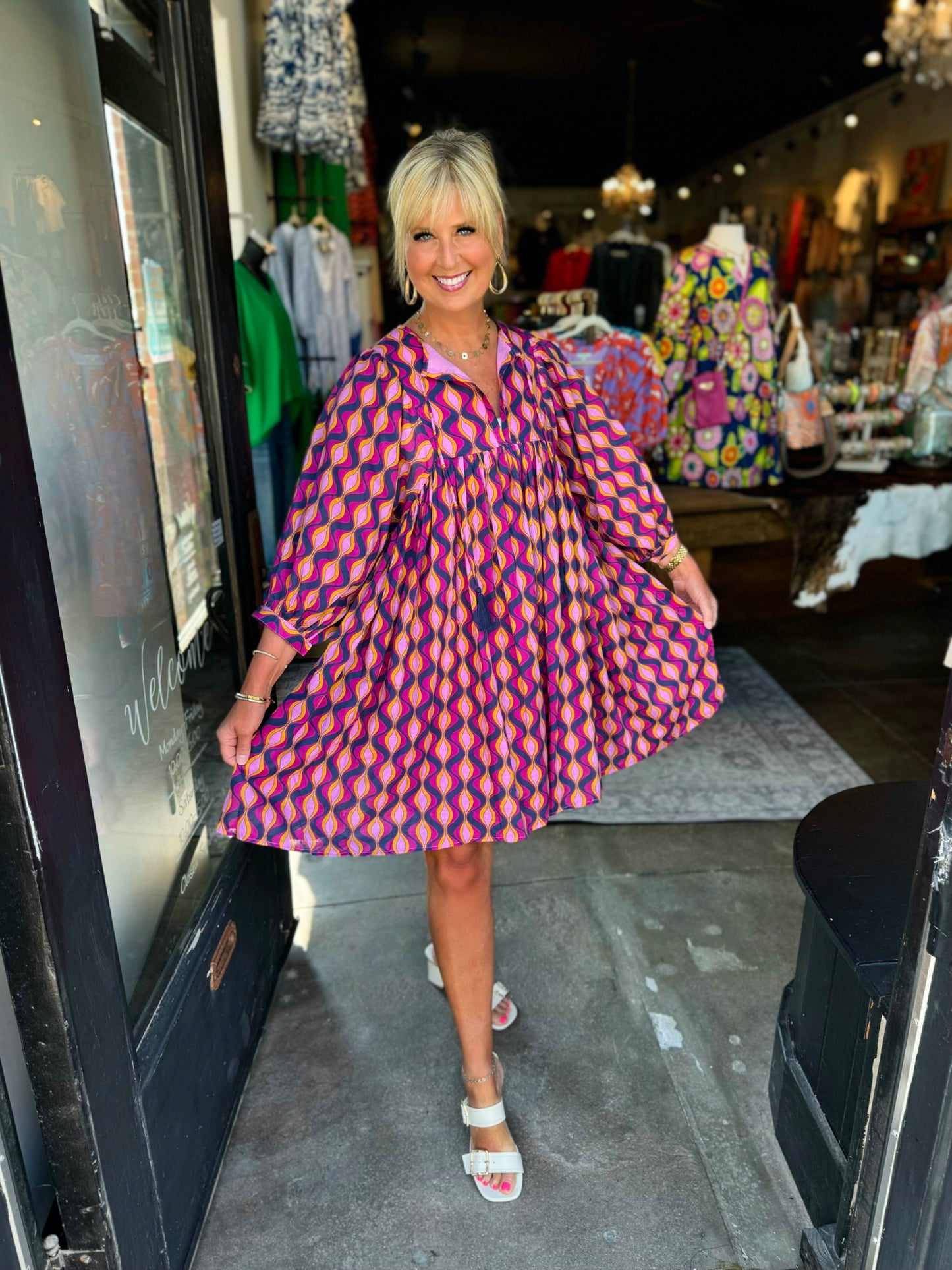 Ivy Jane Navy Kaleidoscope Swing Dress