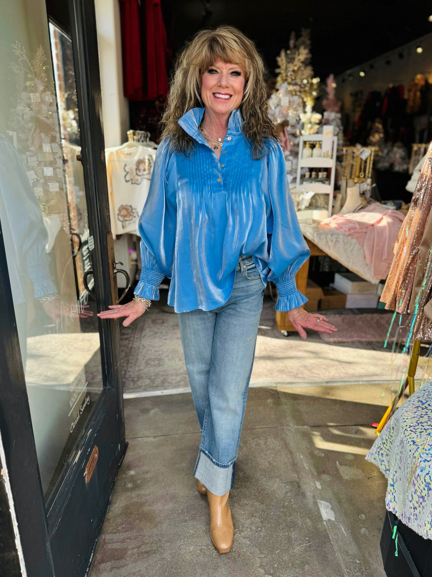 Emily McCarthy Sapphire Charlotte Top