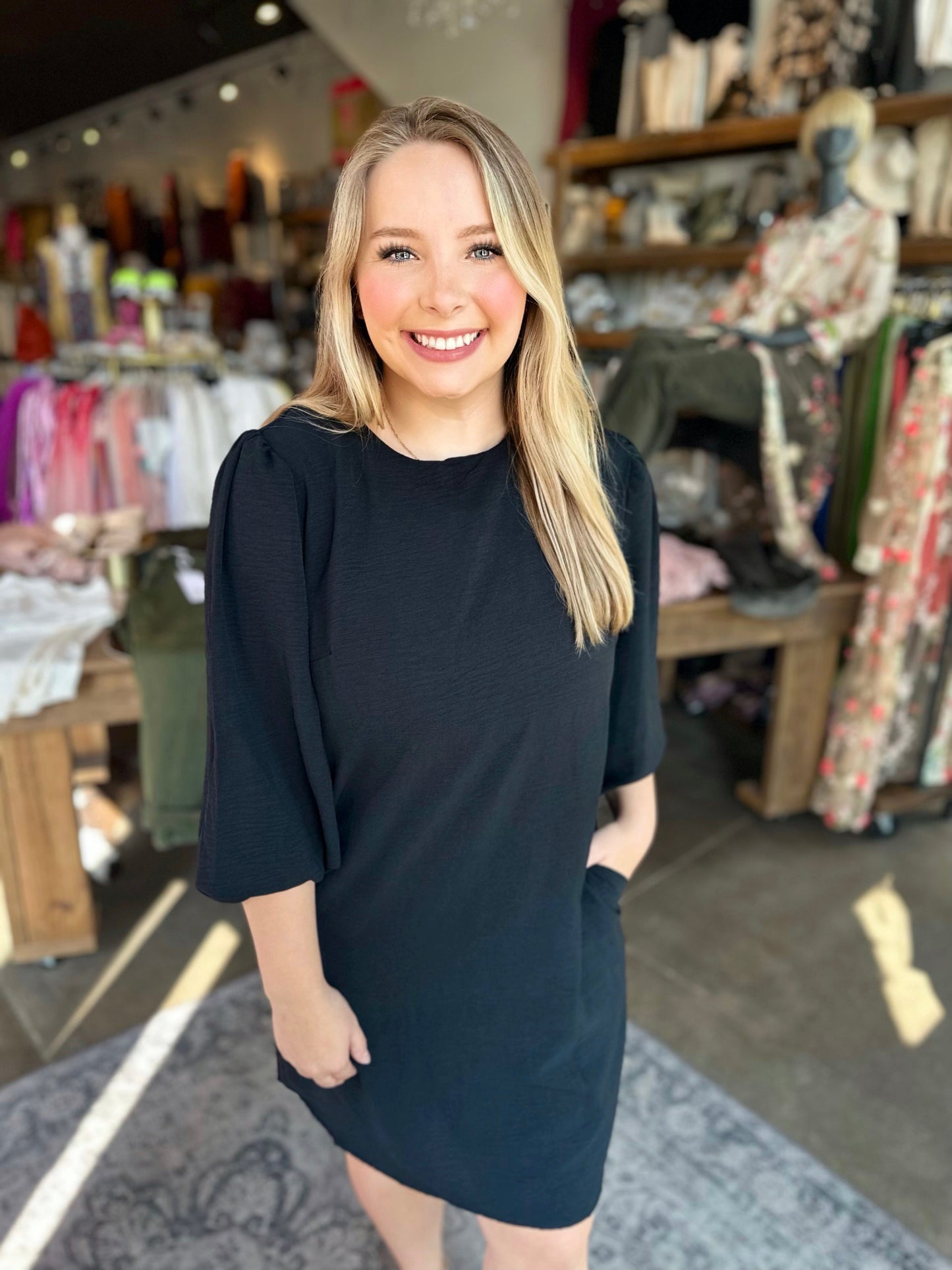 Reagan Black Shift Dress