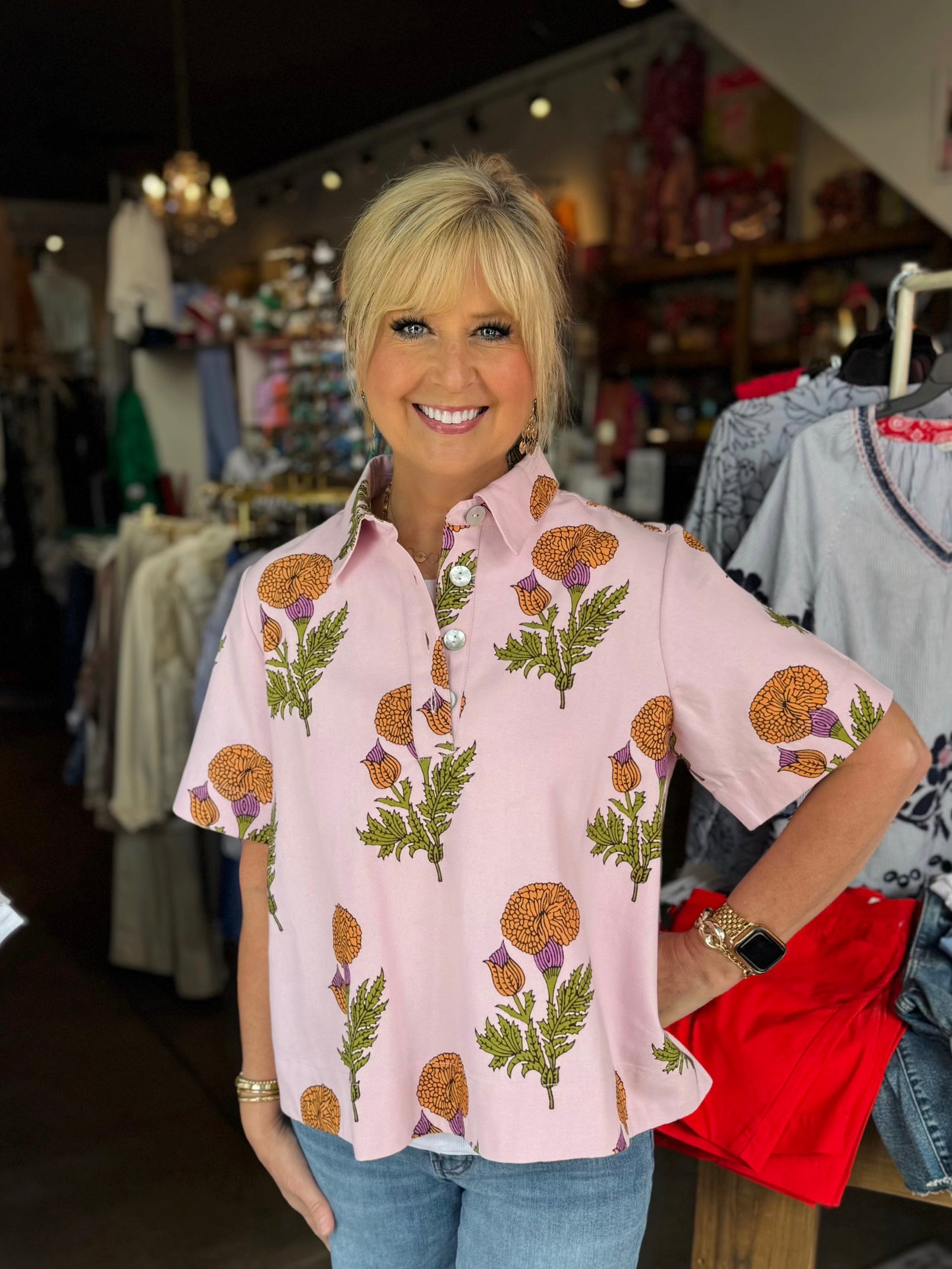 IVY JANE MUM FLORAL SING POPOVER PINK