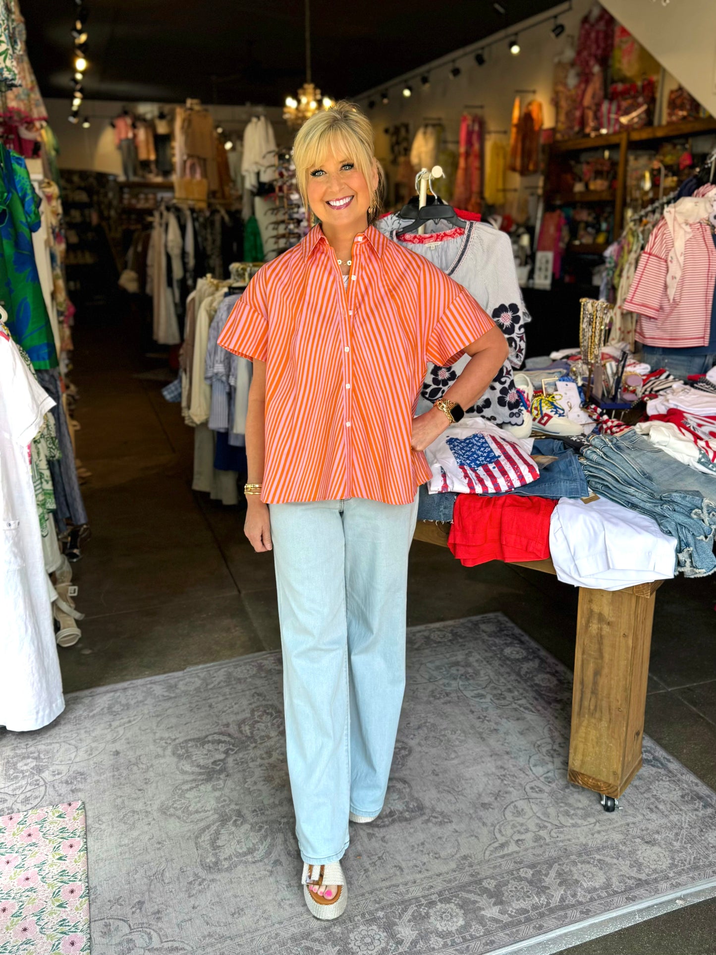IVY JANE PINK TUCKED SWING SHIRT 650438
