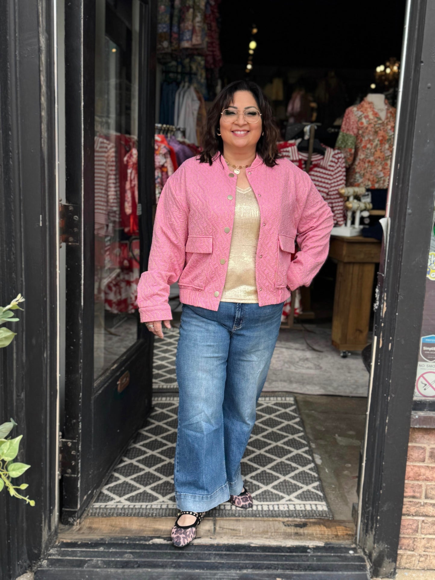 EsQualo Rose Jacket Bomber Jacquard