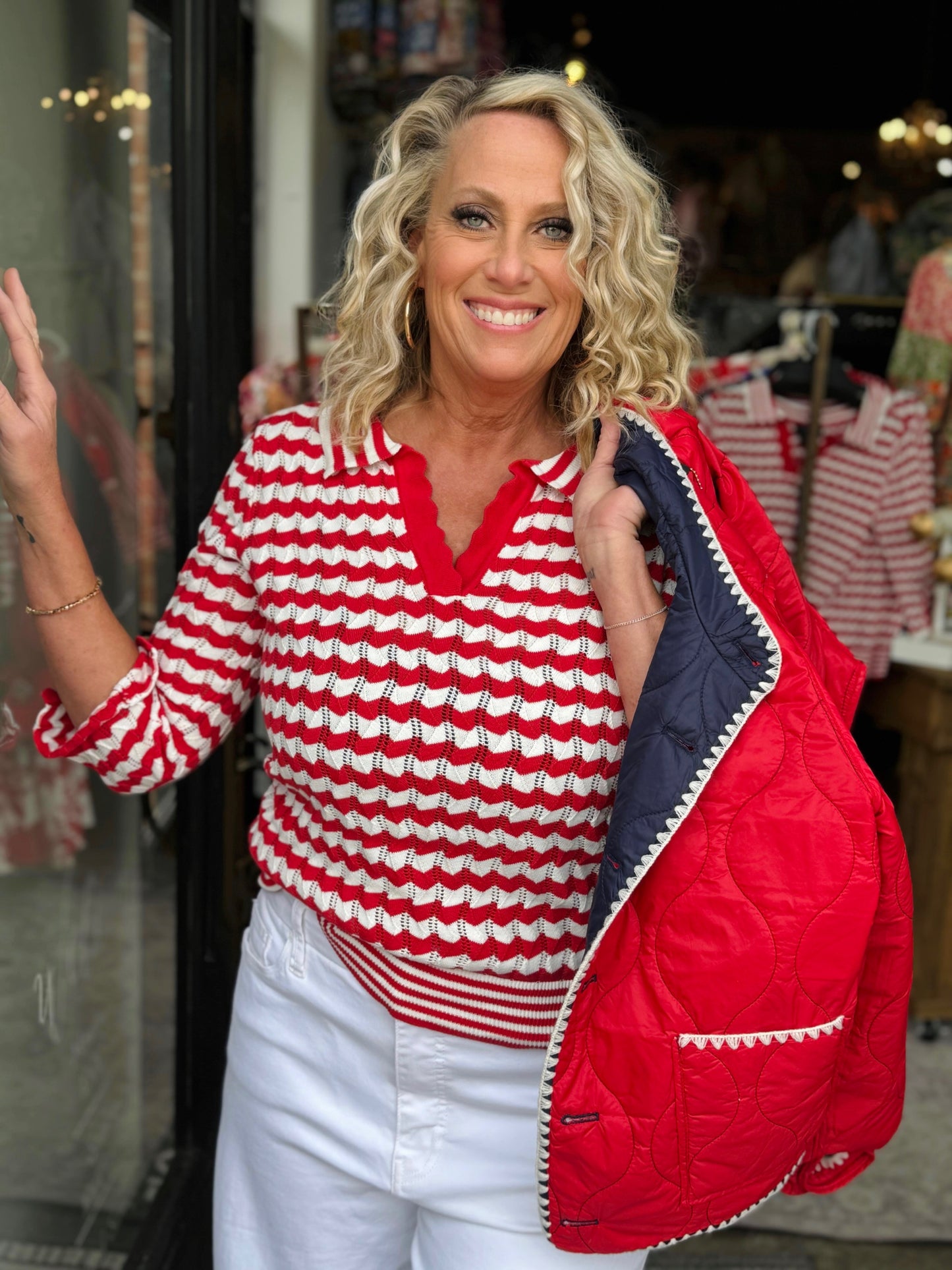 FDJ RED Polo Sweater
