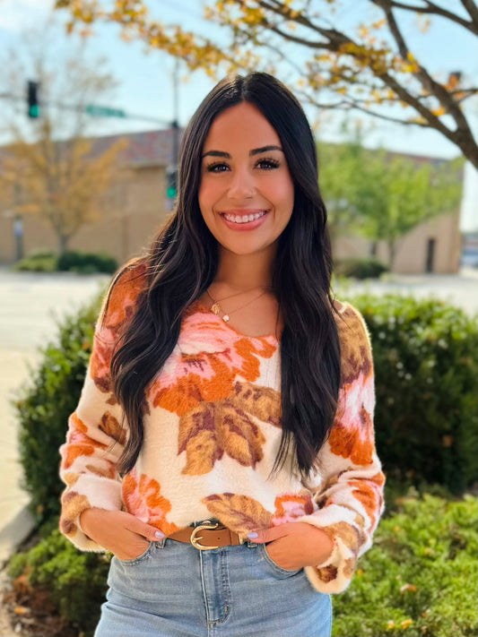 Tribal Burnt Orange 55850 Sweater