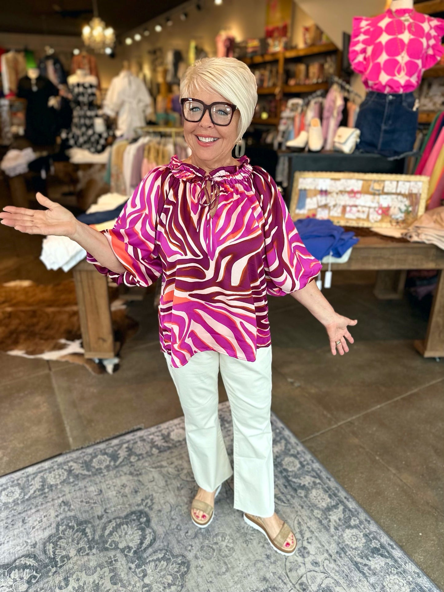 Zebra Fuchsia Multi Blouse