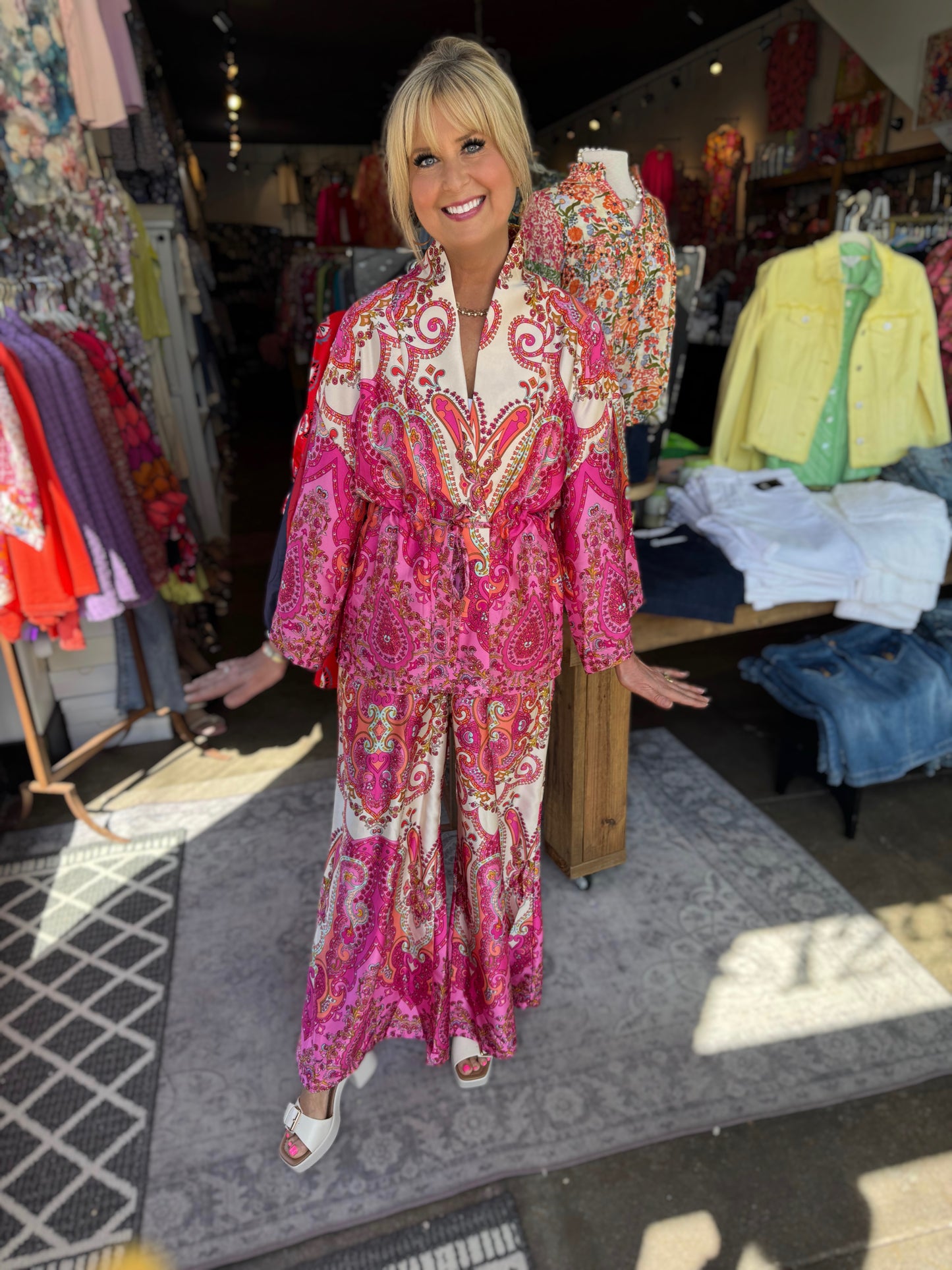 Molly Bracken PINK DAPHNE WOVEN KIMONO