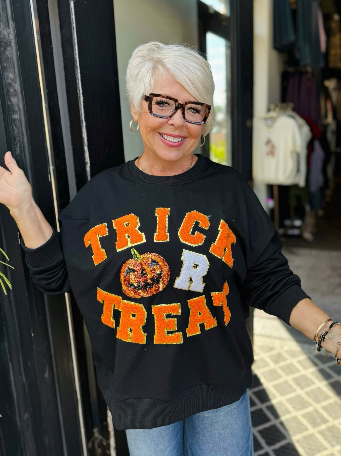 Trick or Treat Sequin Sweatshirt