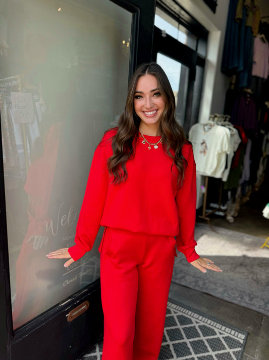 Spanx AE Red Crew Neck Tunic