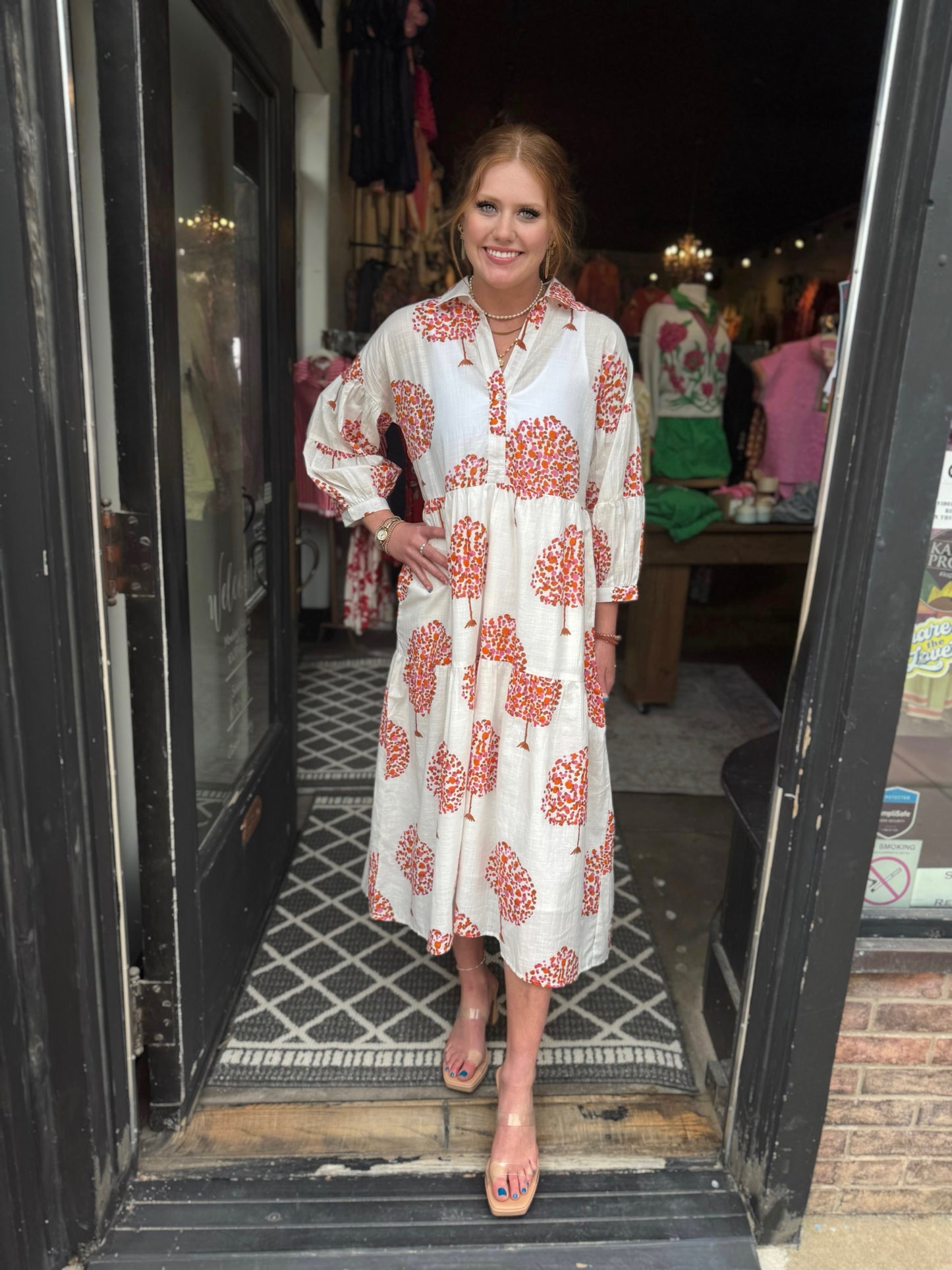 Uncle Frank White Confetti Trees Dress