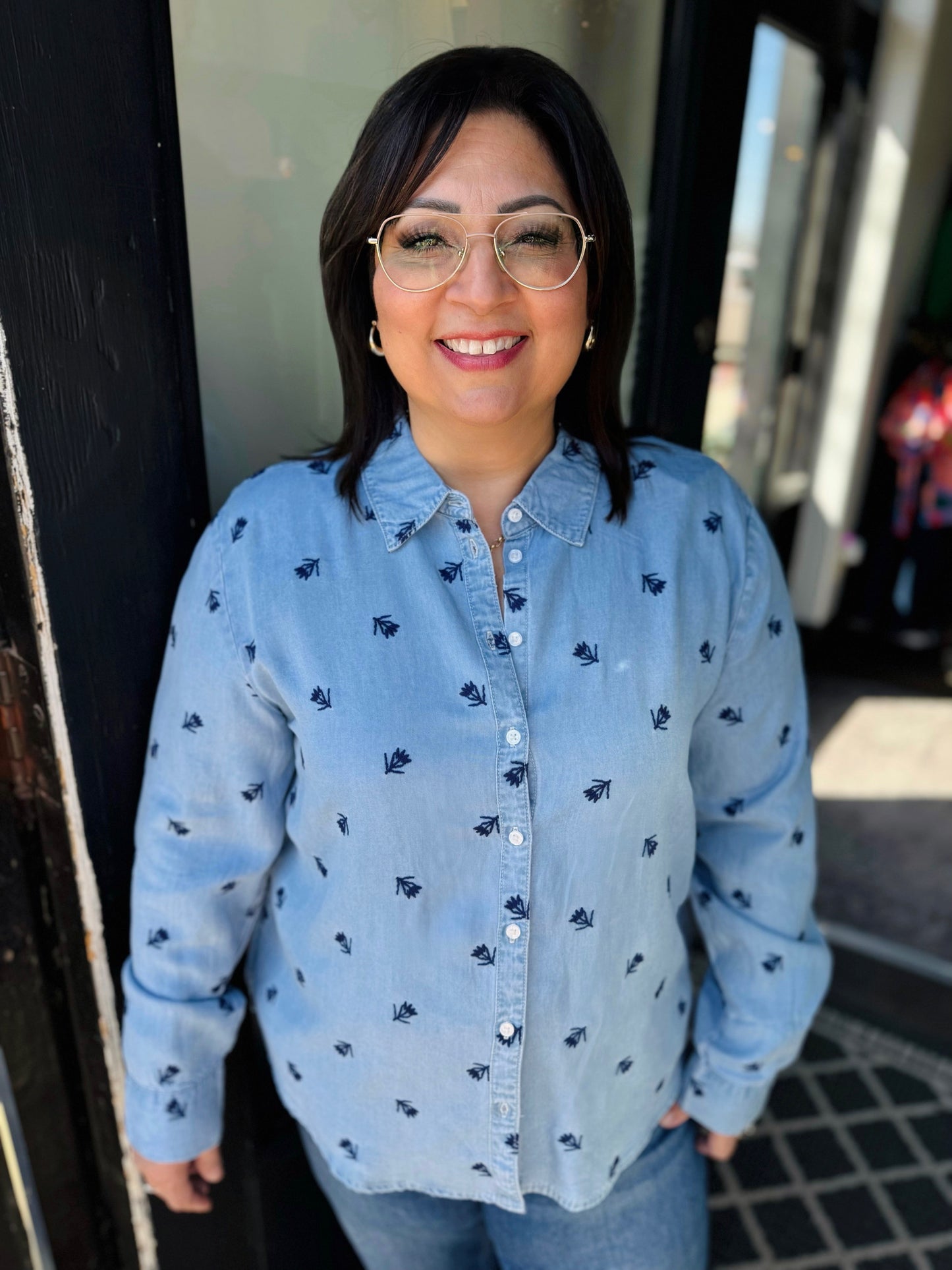 B.YOUNG BLUE BYKOSMO BOHO EMB. SHIRT 2081857