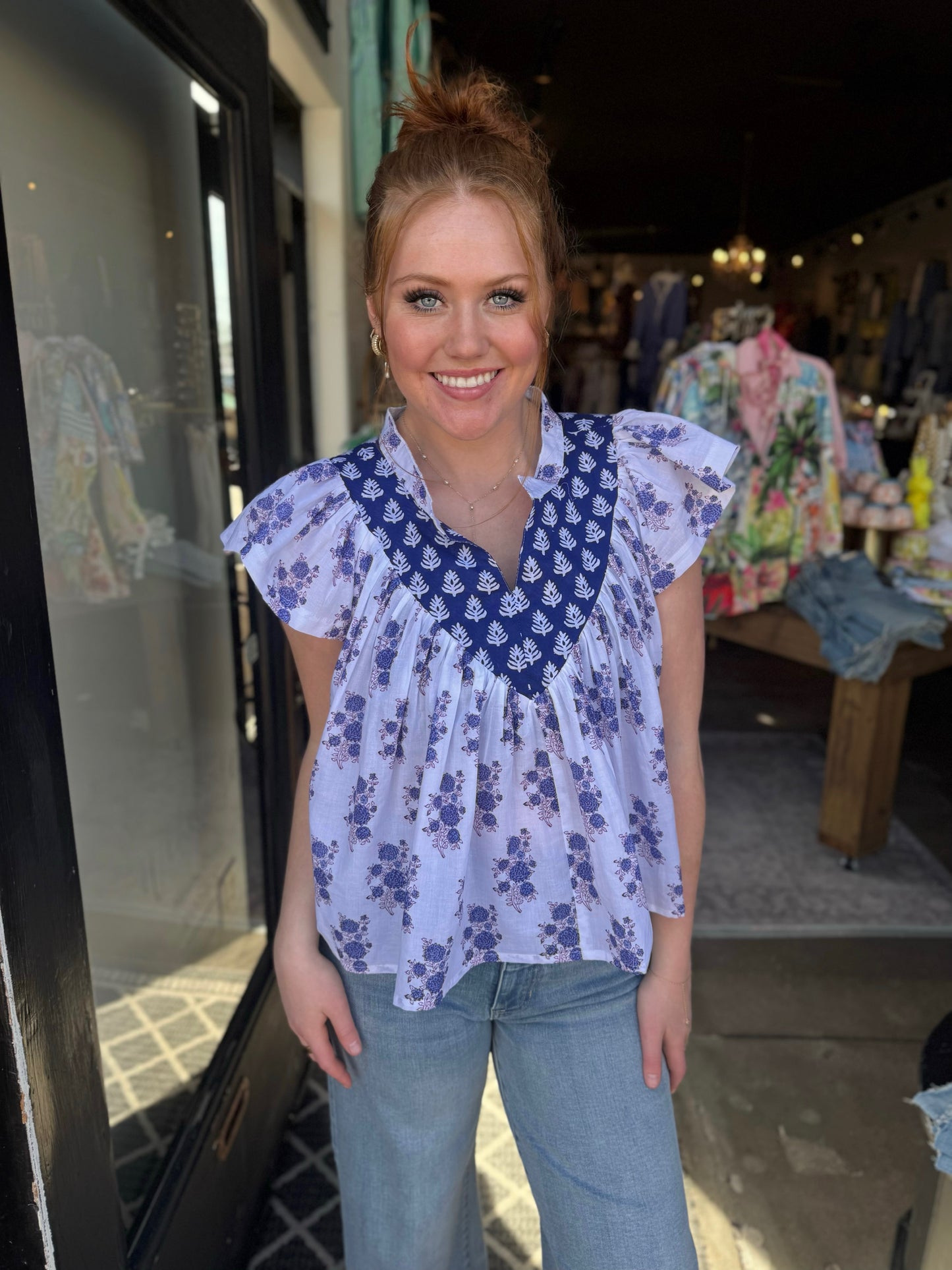 MAHILA OLENE COBALT BLOUSE Y6044B