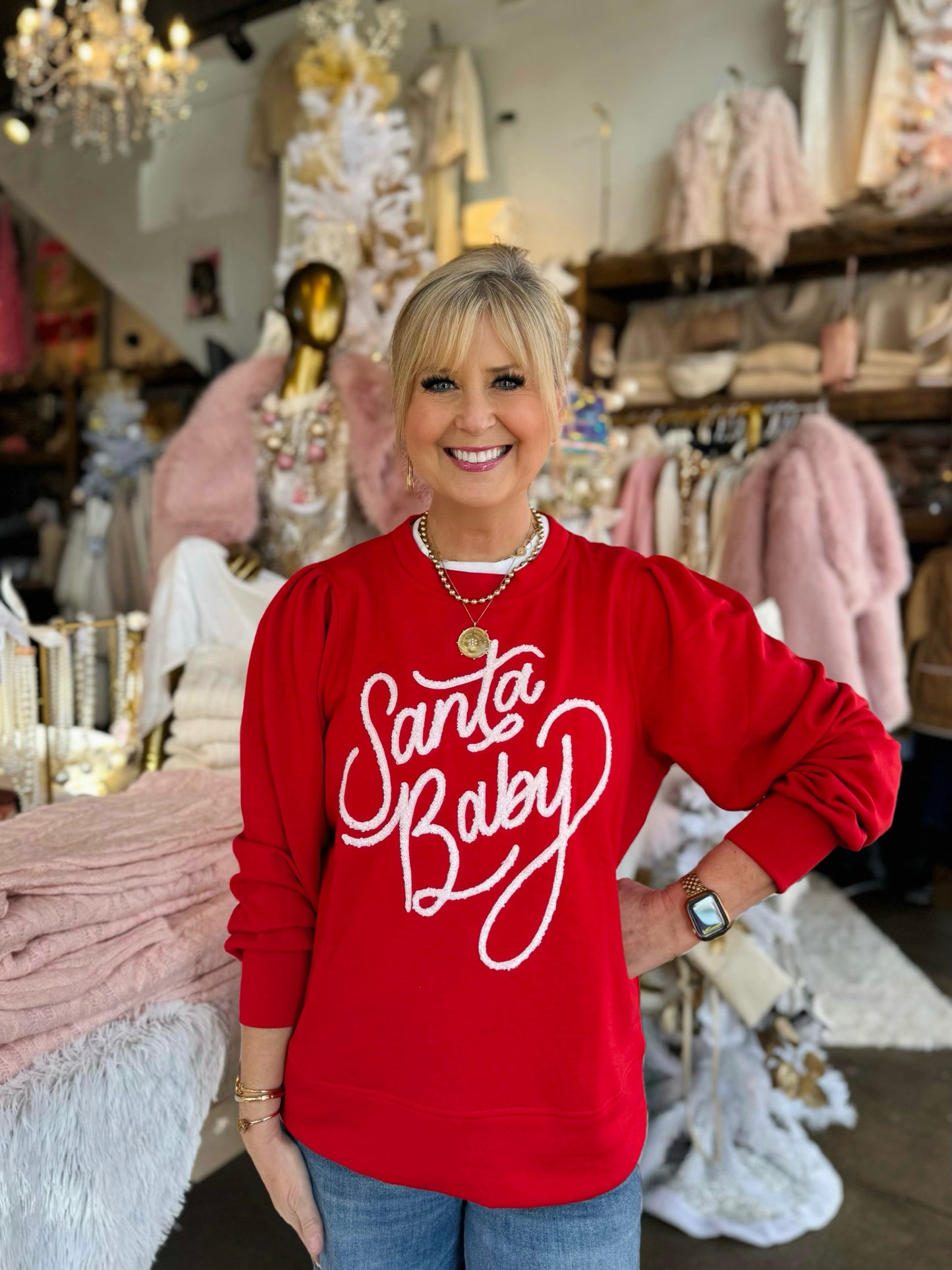 Mary Square Santa Baby Sweatshirt