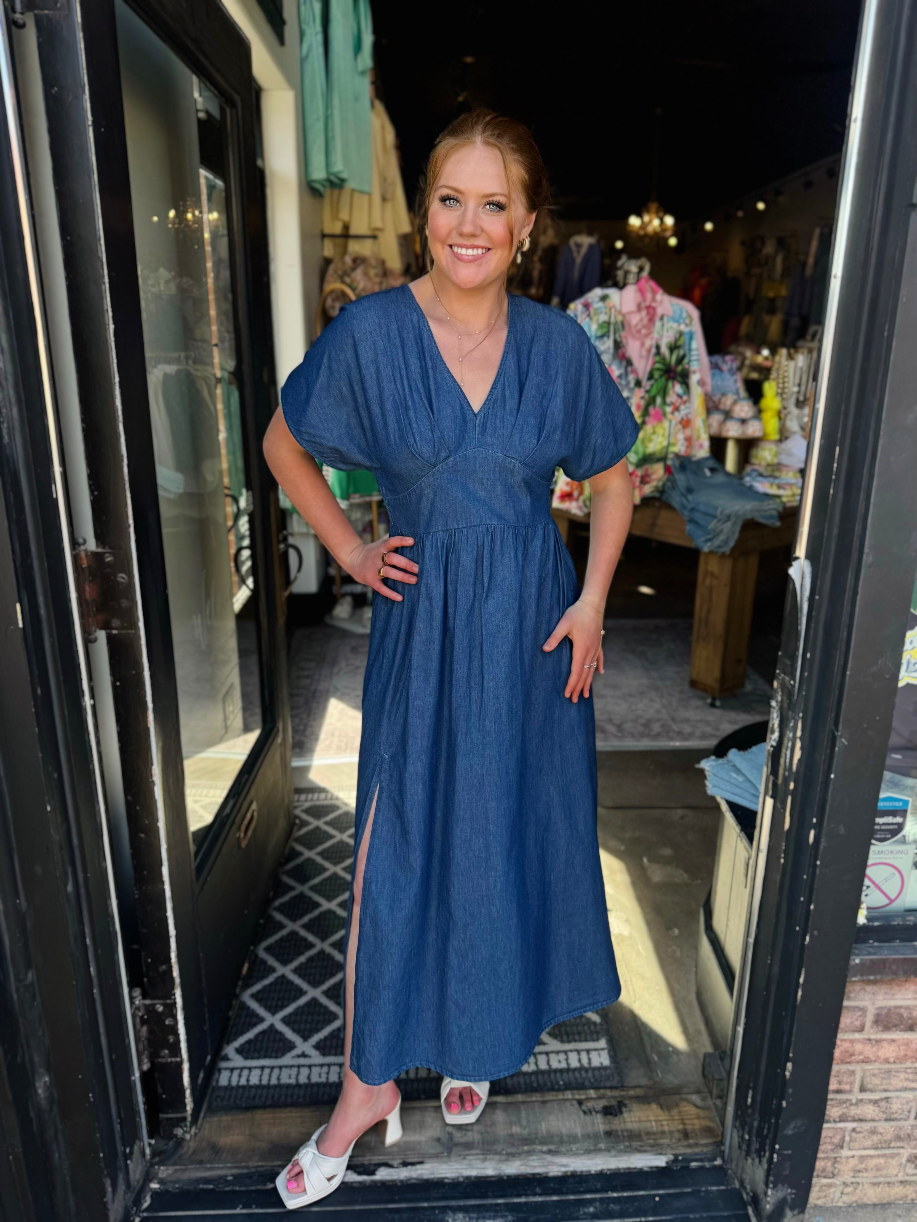 molly bracken maxi dress DENIM ZP139EE Color:folklore voluminous skirt Light Grey Over the Explore finely printed cotton