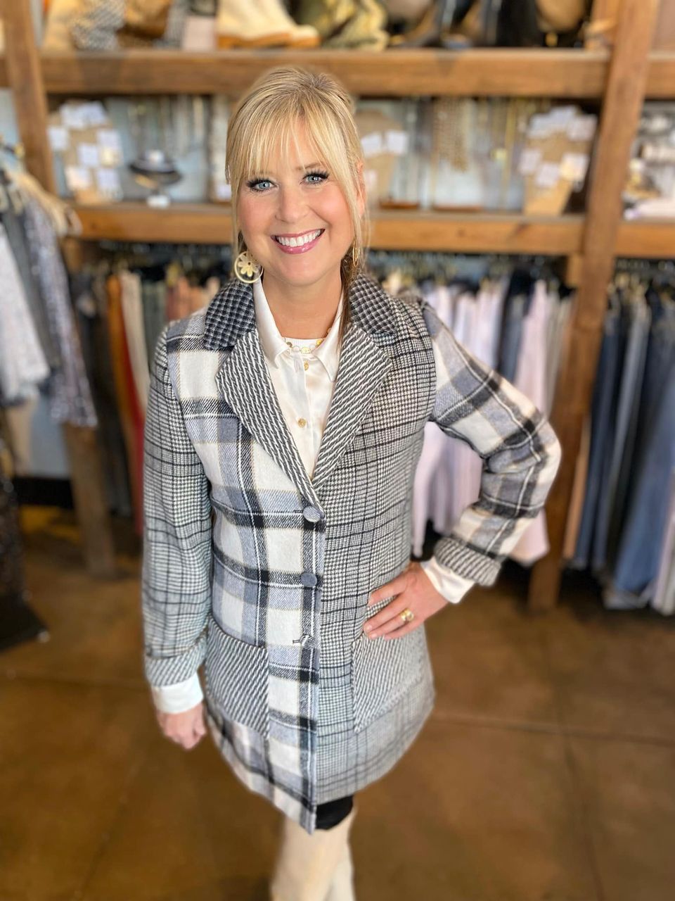 Tiffany Patchwork Plaid Coat