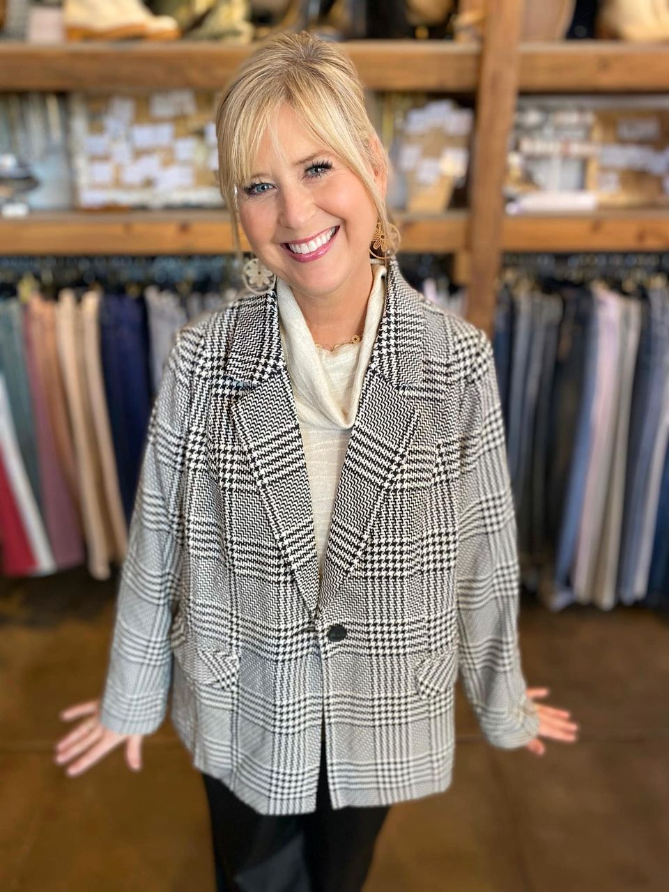 Parker Plus Size Plaid Blazer
