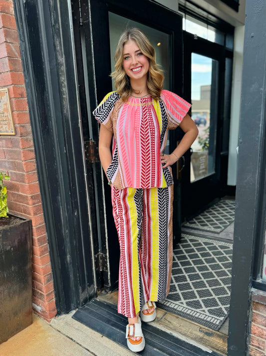 Ivy Jane Multi Tribal Pattern Pant