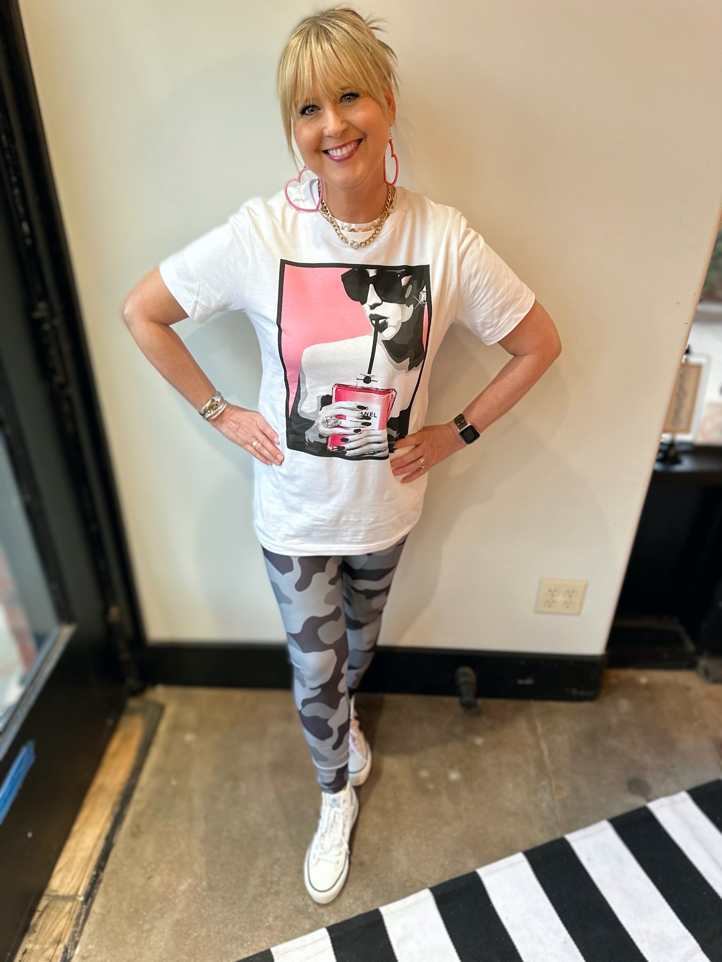 Mud Pie black camo ziggy leggings 132bk