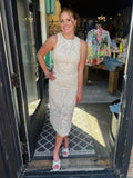English Rose Beige Sleeveless Maxi Dress