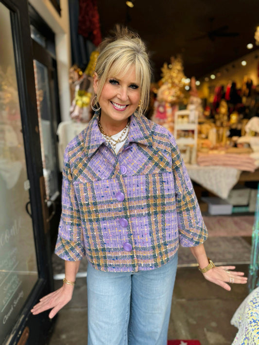 Ivy Jane Peri Swing Plaid Jacket