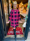 Ivy Jane Black Plaid Shift Dress