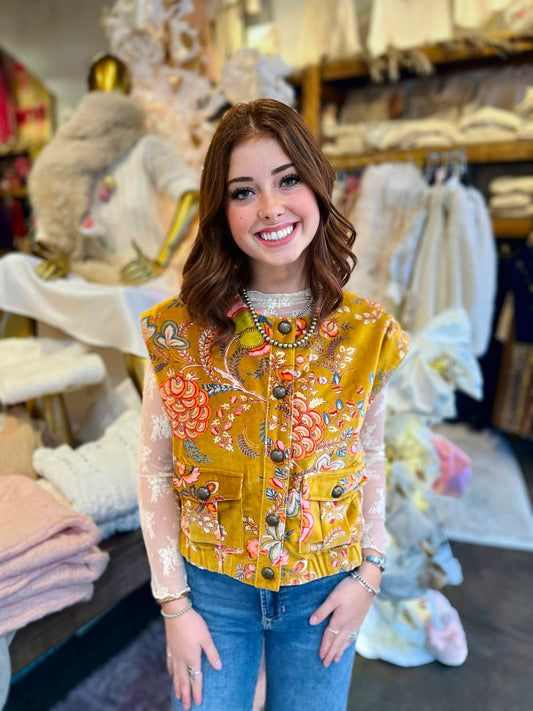 Ivy Jane Gold Velveteen Vest