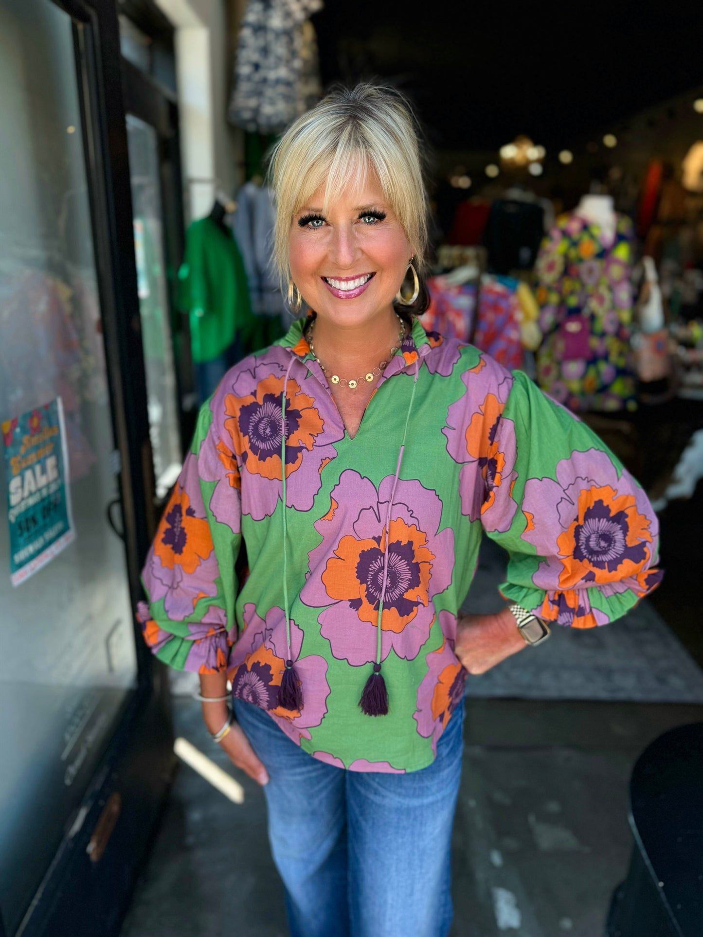 Ivy Jane Green Large Poppy Top