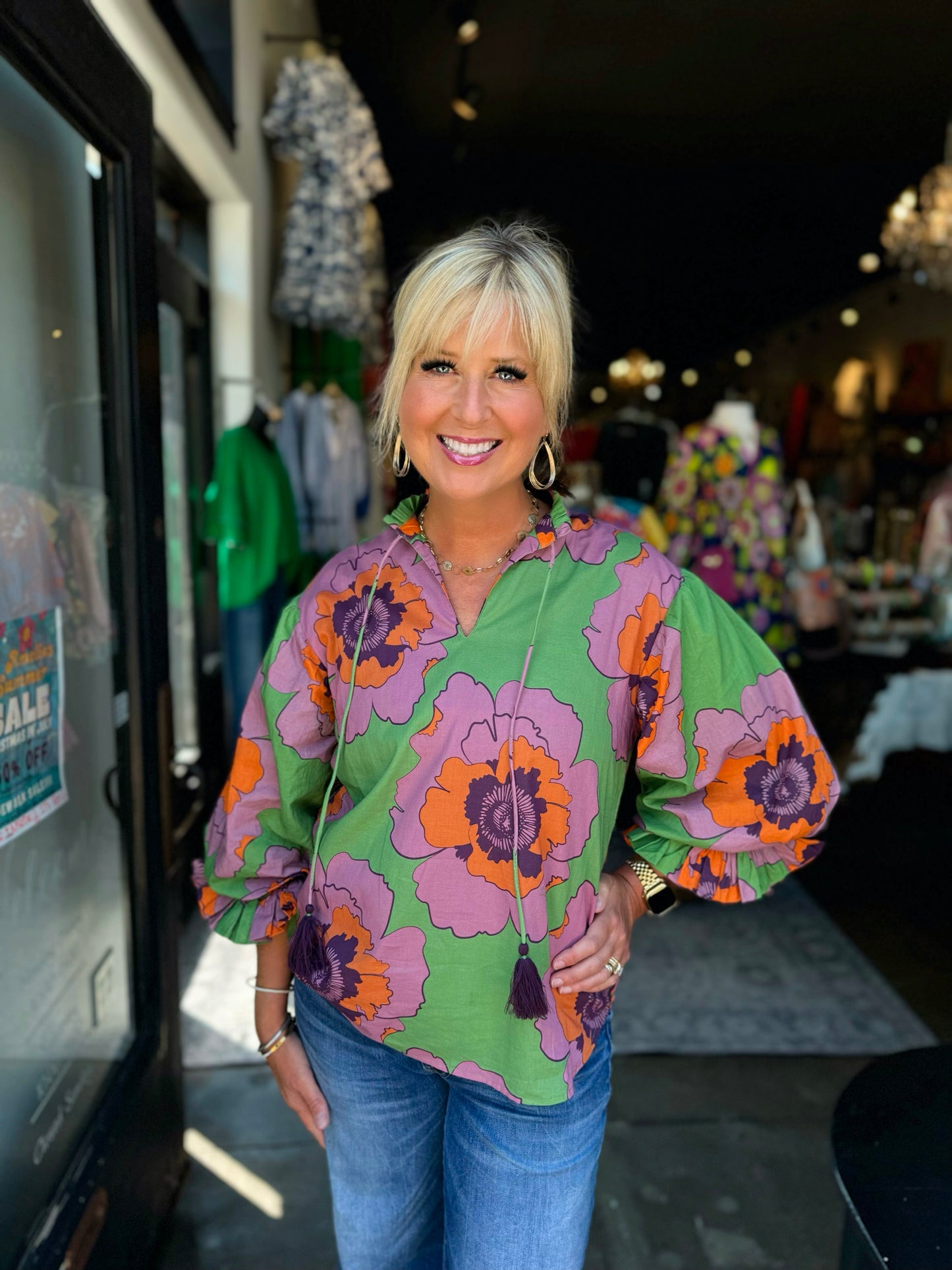 Ivy Jane Green Large Poppy Top