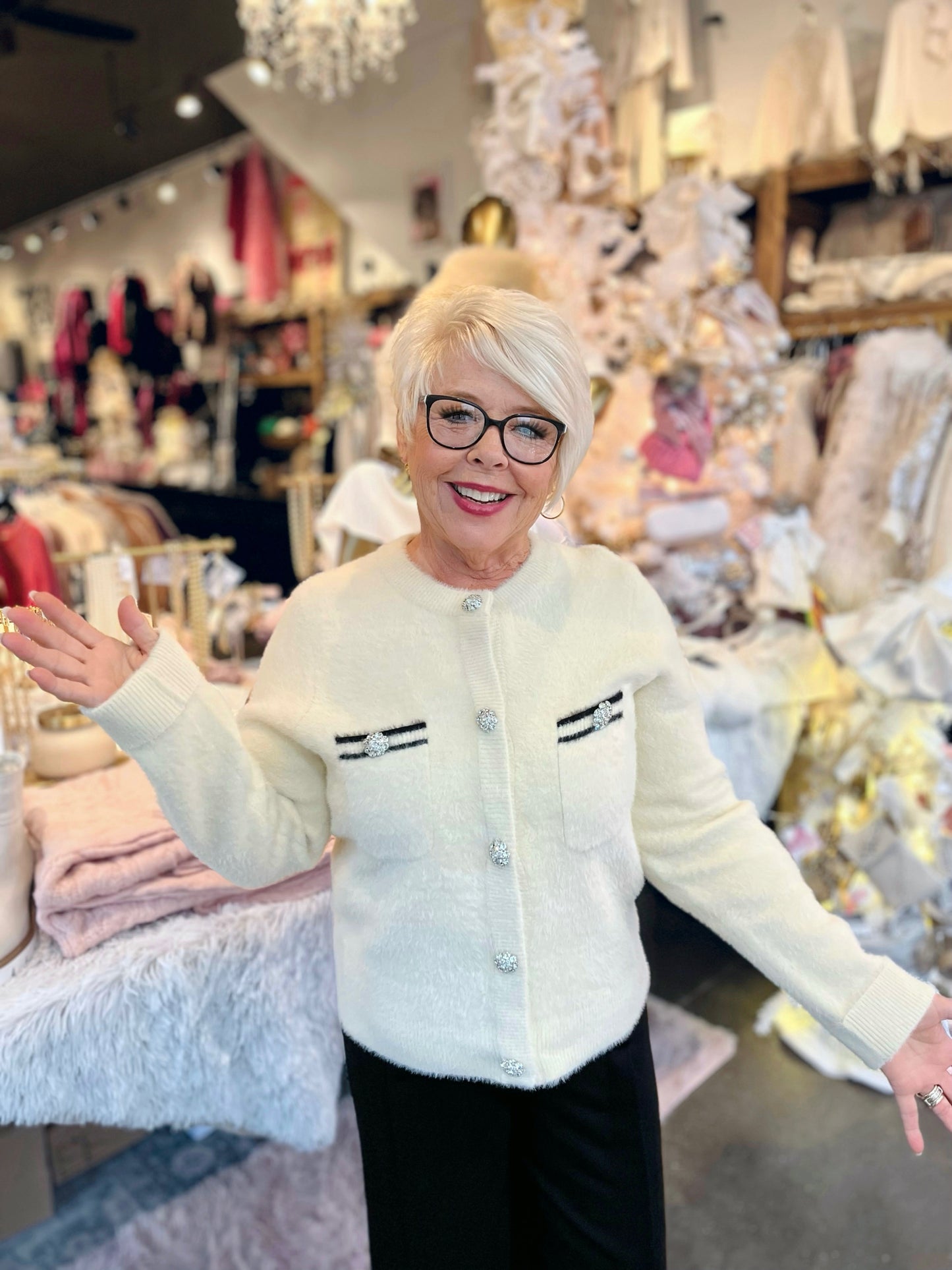 Ivy Jane Ivory Chanel Cardigan