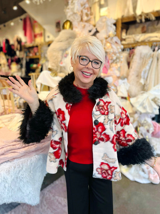 Ivy Jane Ivory Shadow Roses Jacket