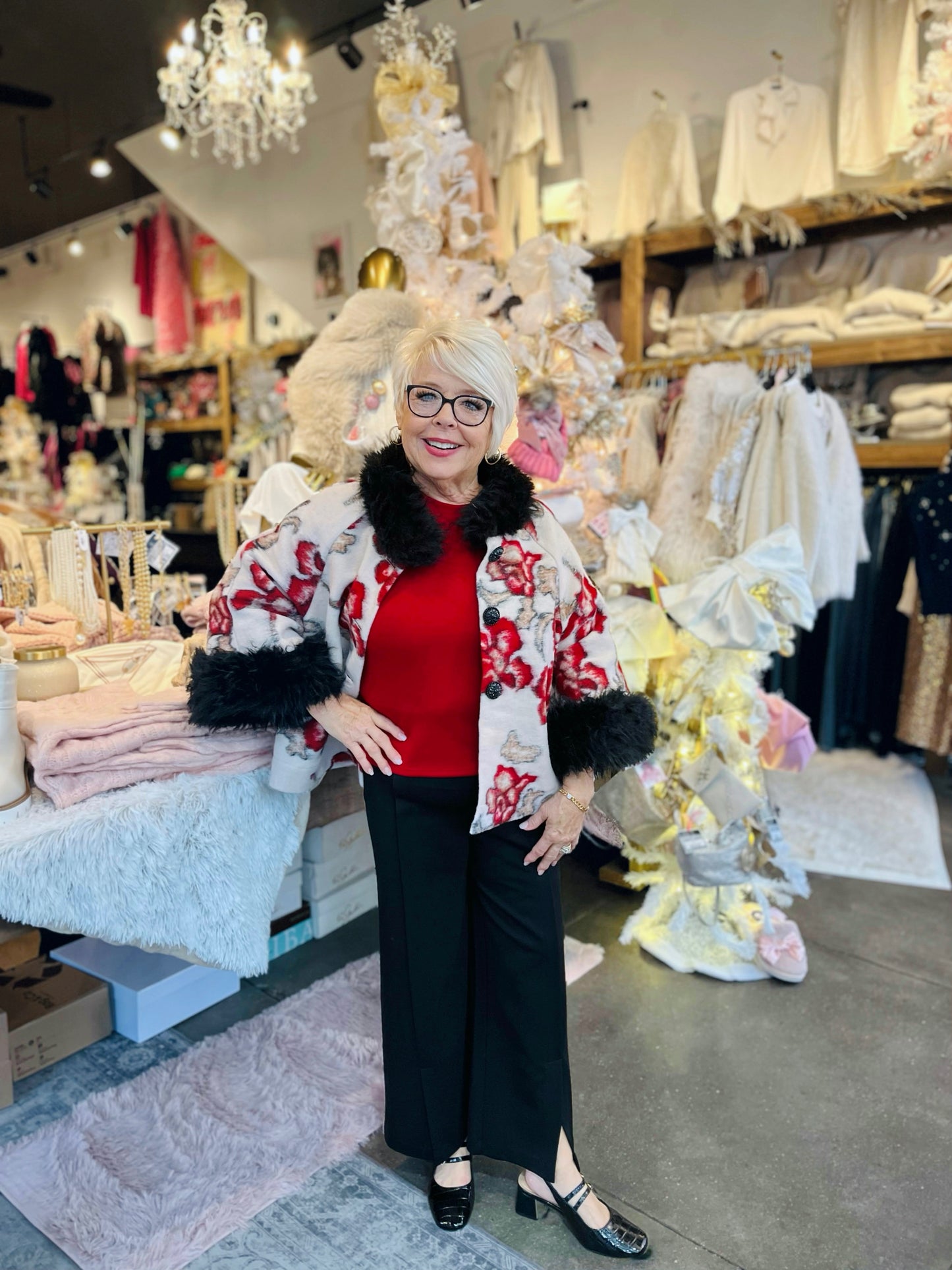 Ivy Jane Ivory Shadow Roses Jacket