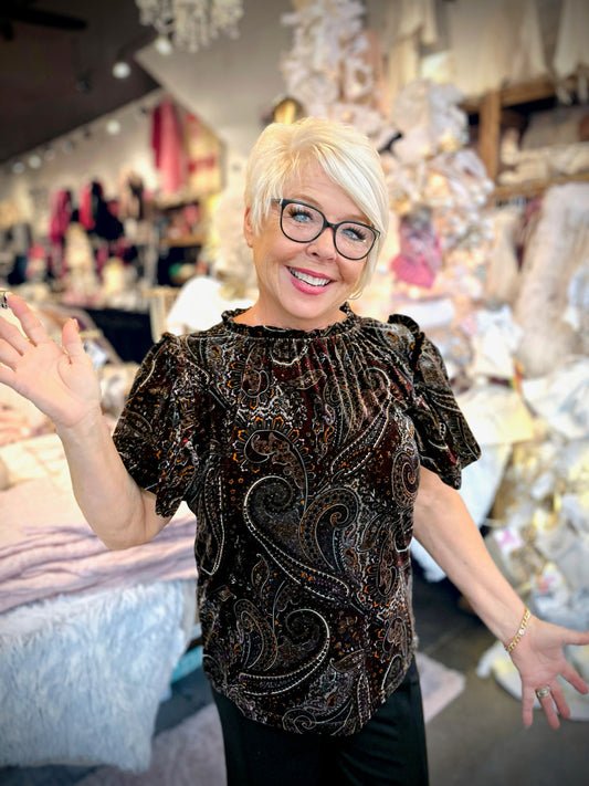 Ivy Jane Paisley Flounce Blouse