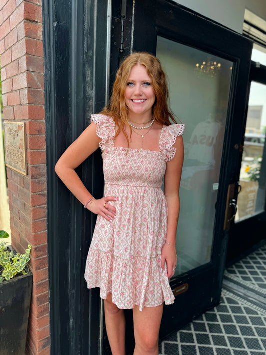 Pink Coquette Cutie Floral Mini Dress
