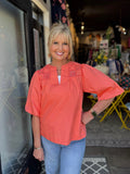 Tru Luxe Coral Crochet Detail Popover