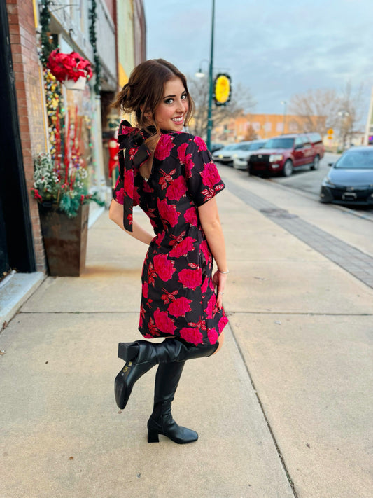 Uncle Frank Brown Bow Back Dress