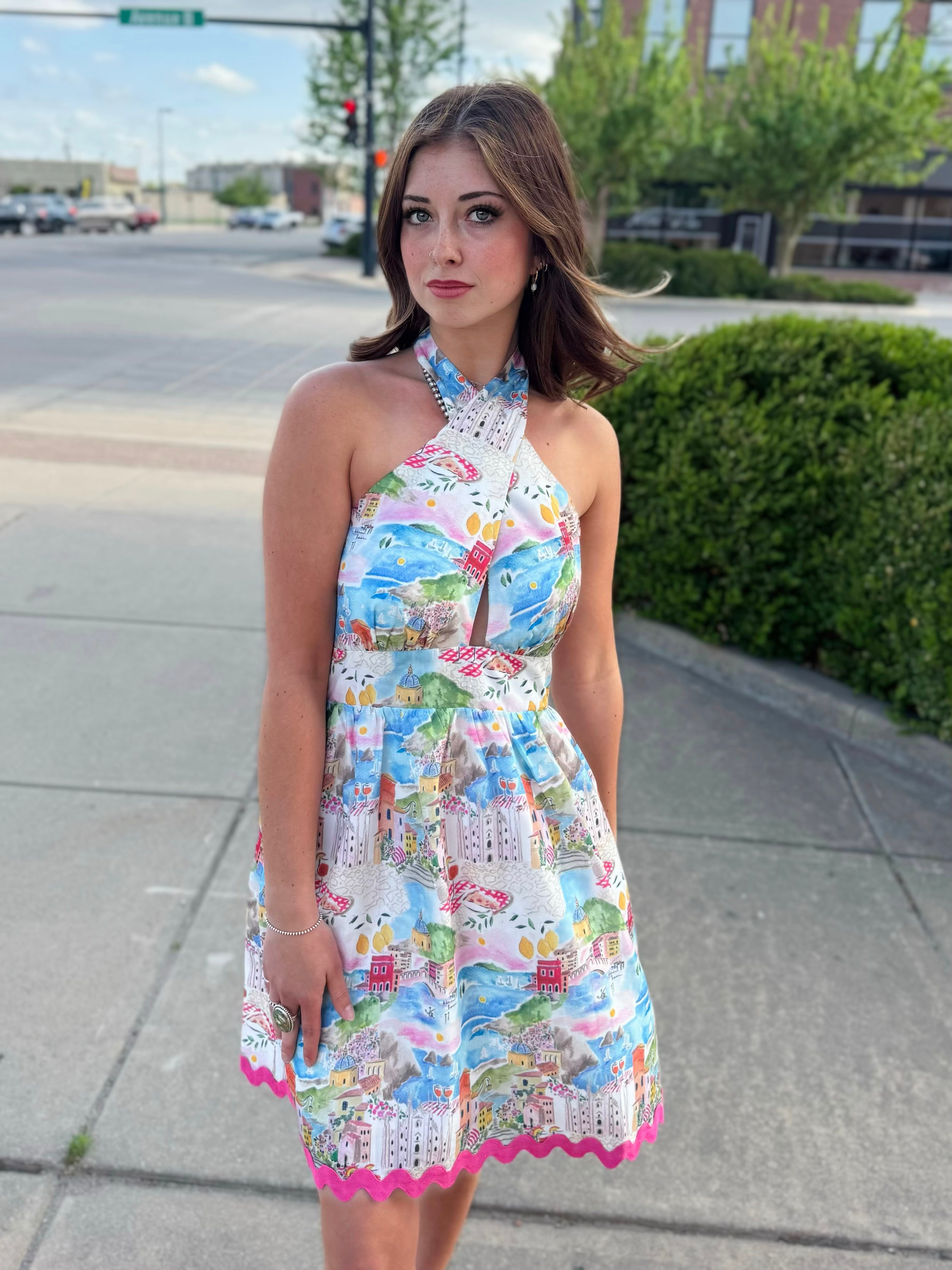 JOY JOY COASTAL DREAM HALTER DRESS 77D7629