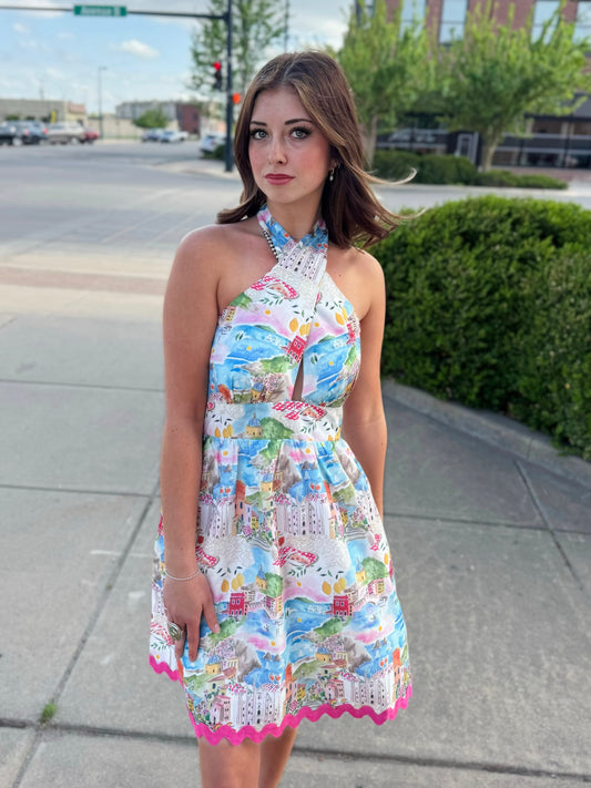 JOY JOY COASTAL DREAM HALTER DRESS 77D7629