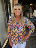 TRU LUXE SMOCKED DETAIL MULTI TOP T16483BM