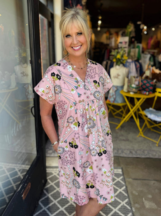 Uncle Frank Pink Flowers on Flowers Dress