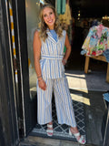 Molly Bracken Blue LADIES WOVEN PANTS