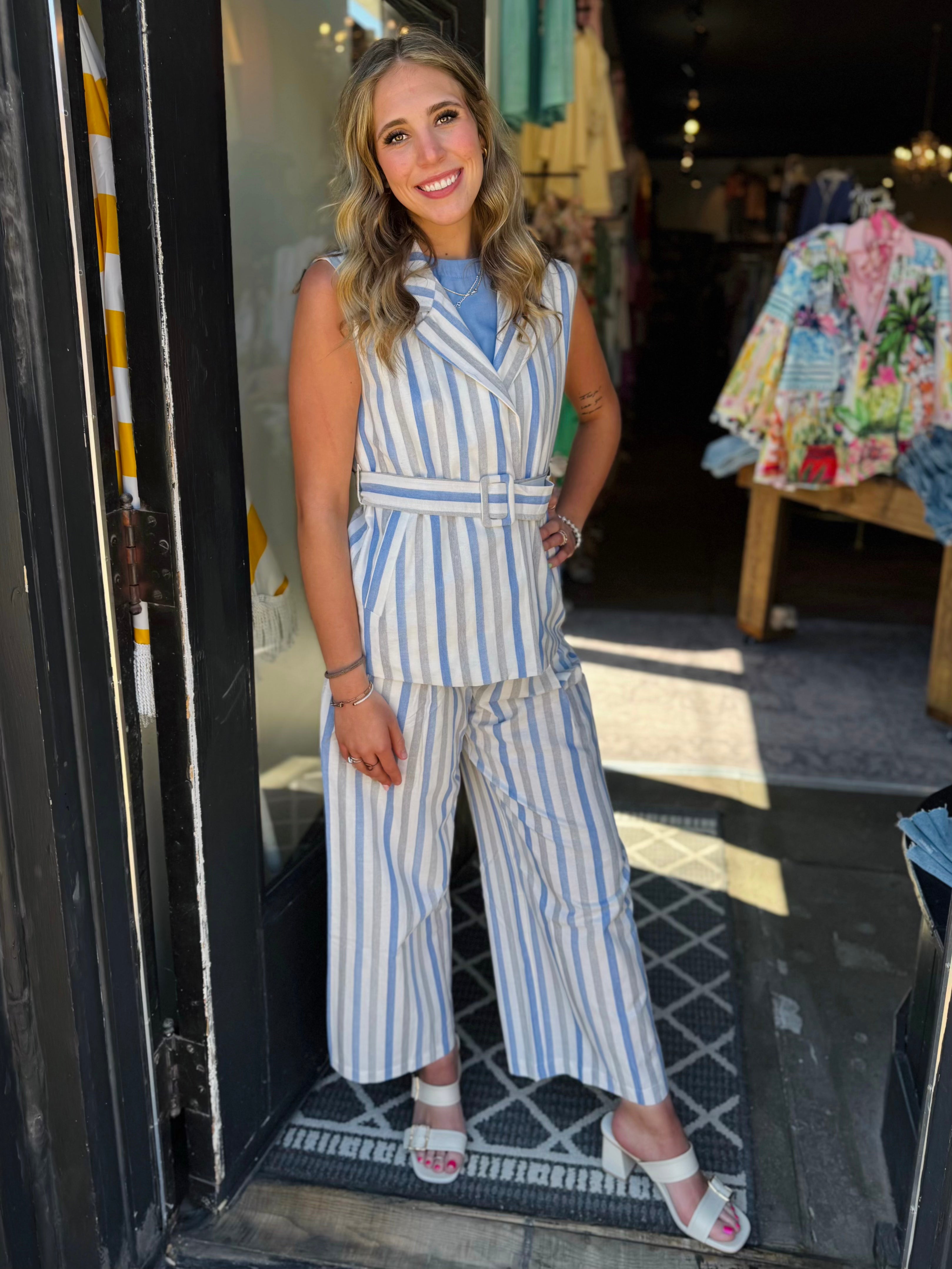 Molly Bracken Blue LADIES WOVEN PANTS