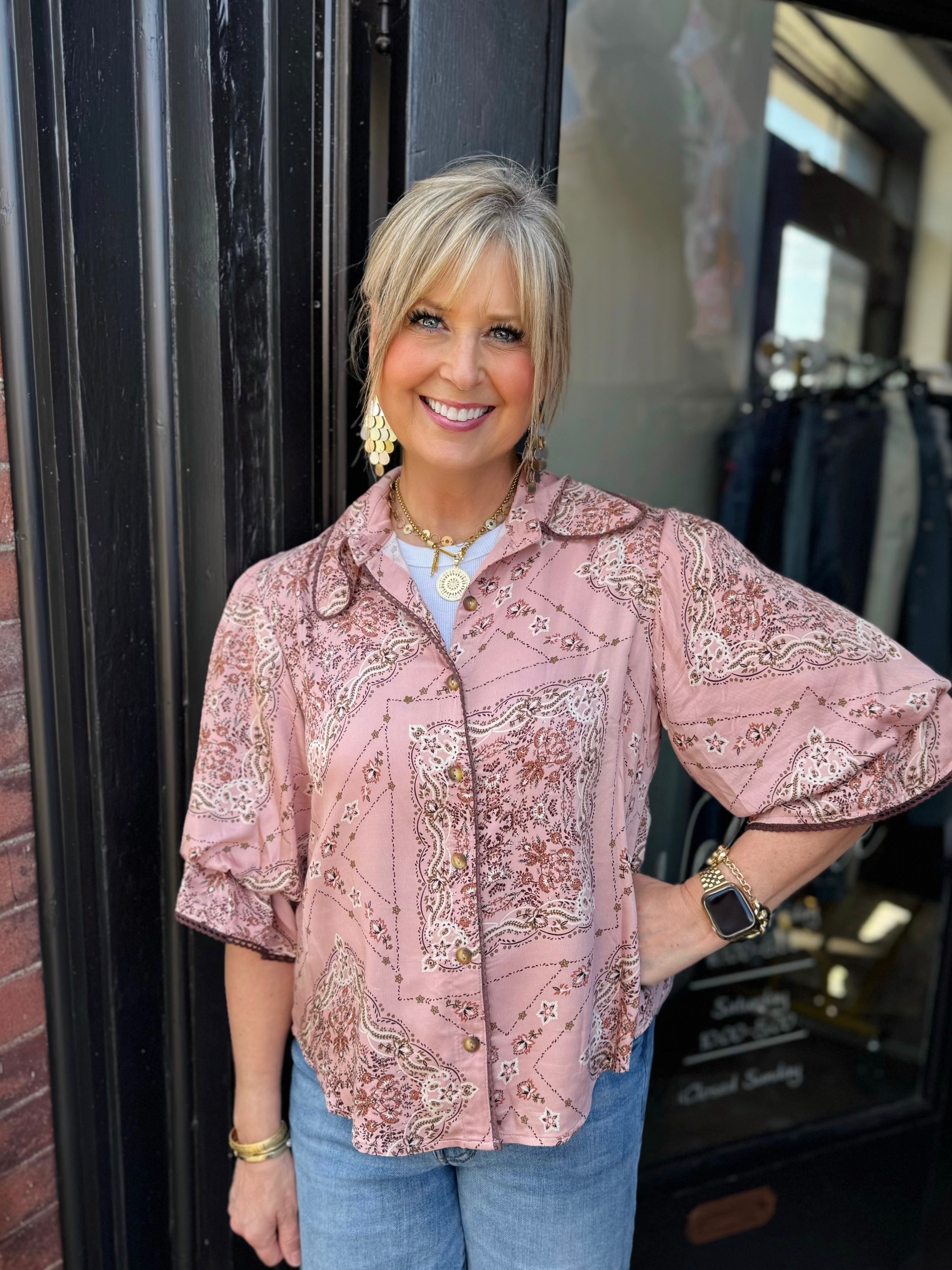 IVY JANE ROSE BANDANA SHIRT