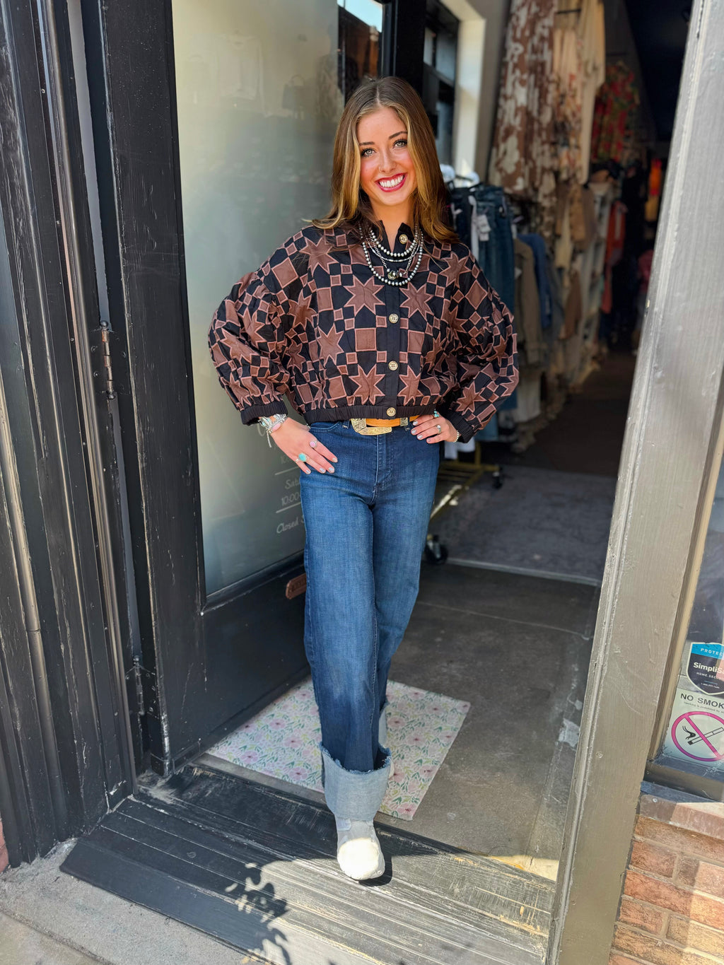 IVY JANE BLACK QUILT STAR JACKET