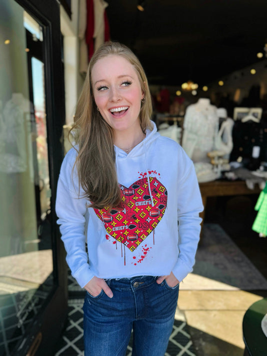 Chiefs My Heart Cropped Hoodie