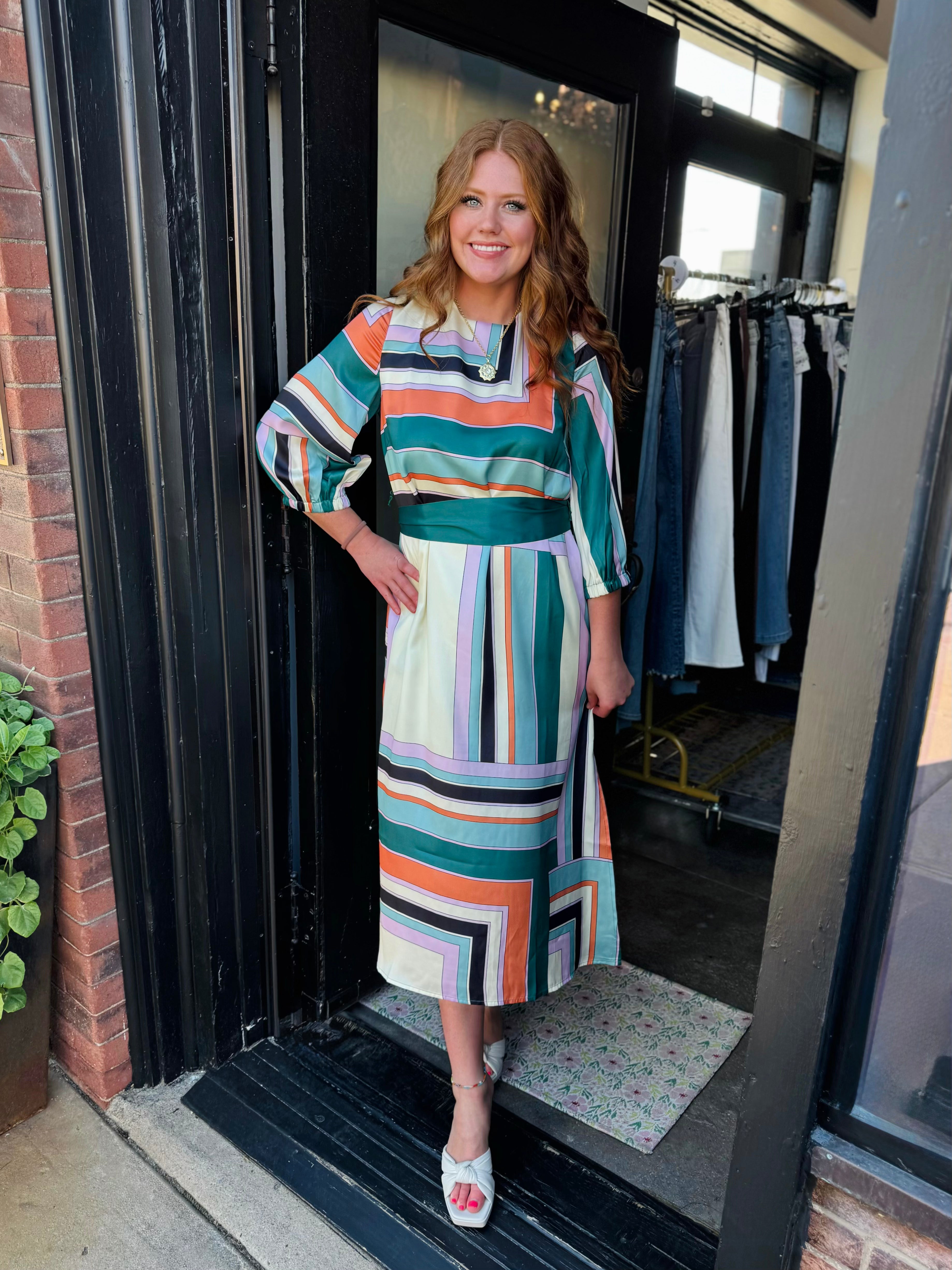 JADE COLORWAY COLUMN DRESS