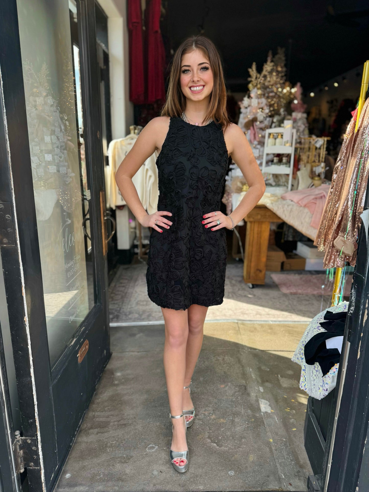 Joy Joy Black Soutache Dress