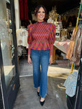 Emily McCarthy Vintage Monogram Tencel Twill Zoe Top
