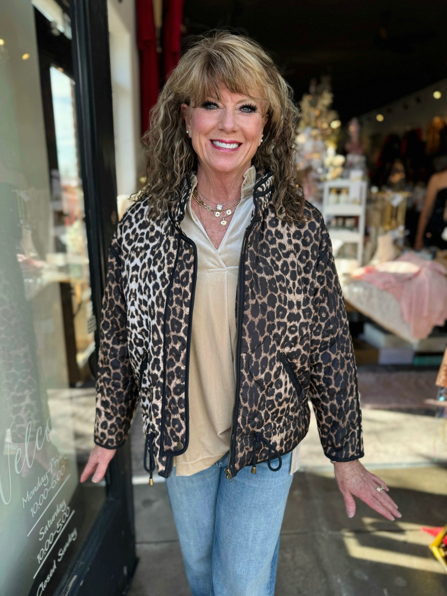 Tru Luxe Neuani Animal Print Quilted Jacket